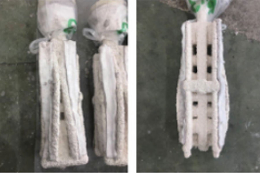 In the process, measures are taken to wrap asbestos on the mold shell