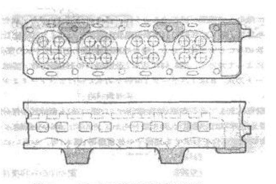 Въз основа на цялостното разглеждане на разходите и механичните свойства, разширяването на приложението на алуминиева сплав в момента е основното средство за намаляване на теглото на леките автомобили и намаляване на разхода на гориво. Например, главата на цилиндъра на двигателя вече е изцяло изработена от алуминиева сплав. Въпреки че има много производствени методи за глави на цилиндри от алуминиева сплав, основните производствени процеси са леене на метални форми и леене под ниско налягане. Сред тях Европа и Китай използват предимно метални форми, докато Япония и САЩ използват леене под ниско налягане повече. В сравнение с леенето на гравитационни метални форми, леенето с ниско налягане има предимствата на добро качество на формоване и висок добив на процеса поради пълнене и втвърдяване на кристали под налягане, но за отливките на цилиндрова глава със сложни форми и високи изисквания за производителност има сложни процеси, Контролът изисква напреднали технически трудности. Следователно, тази статия се фокусира върху технологията за леене с ниско налягане на цилиндровата глава от алуминиева сплав и ключовите точки на контрола на параметрите, за да се даде пълна възможност за техническите предимства на процеса на леене при ниско налягане и да се произведат висококачествени отливки на цилиндрова глава . 2 Ключовите моменти от процеса на леене при ниско налягане на цилиндровата глава 2.1 Пример за система за затваряне Планът за процес на леене при ниско налягане на цилиндровата глава обикновено е под формата на тръба за повдигане и множество врати, което е форма на много разделяне на теглото. Например, четирицилиндровата глава на цилиндъра има две представителни системи за решетки, а именно две или четири порти са поставени отстрани на горивната камера. Фигура 2 е схематична диаграма на процеса на две порти. Тази схема е подходяща за една или две форми.